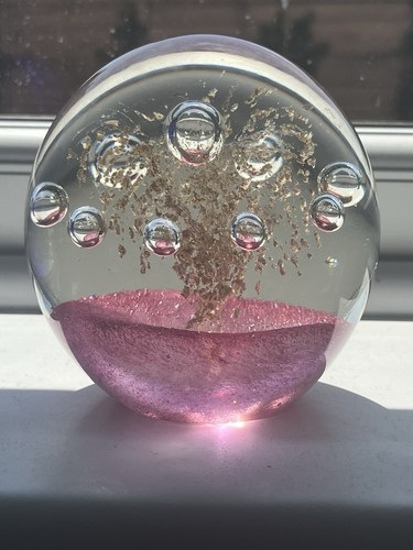 Large art glass paperweight - art,