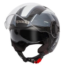 Spada Lycan Strobe Motorcycle Helmet Matt Black White