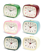 Retro Alarm Clock- Battery Powered, Analogue Bedside Clocks, Vintage Style