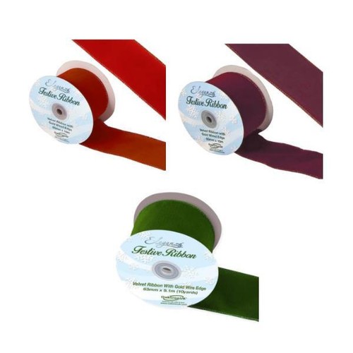 Wired velvet ribbon 60mm - ribbon, wide