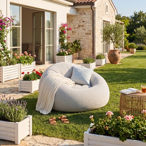 Inflatable bean bag chair - inflatable,