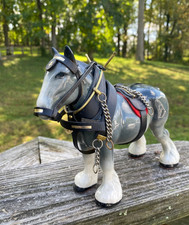 Melba Ware Draft Horse Grey Shire with Harness Gloss Finish [6.5 Inches Tall]