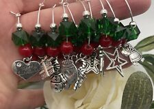 Christmas Wine Glass Charms X10 Table Decoration, Secret Santa, Stocking Gift#