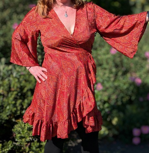 Wrap dress red - 12, 14
