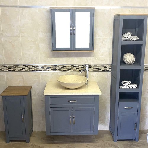 Grey bathroom vanity wall - bathroom,