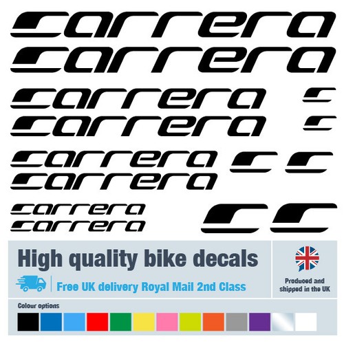 Carrera bike decals labels