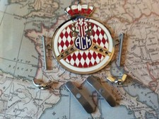  Car Badge Automobile Club Monaco Monte Carlo Enamel Gold Plated