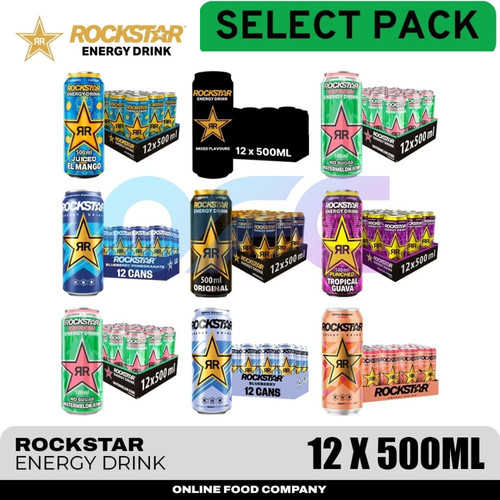 Rockstar energy drink pack - energy, 12