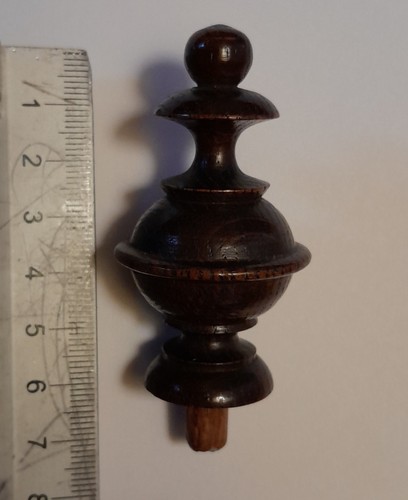 Antique wood clock finial 6cm - wood,