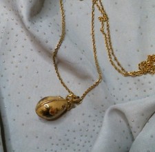 Joan Rivers 'Classics' Gold Tone Cream Enamel Floral Egg Pendant Necklace