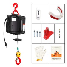 110V Electric Hoist 1100lb Wireless Remote Control Overhead Lift Cranes Winch US