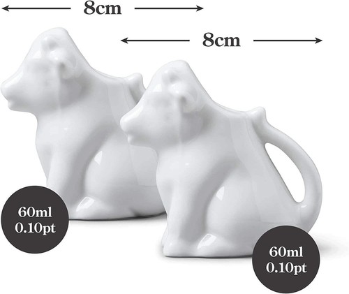 Porcelain white cow milk jug - porcelain,
