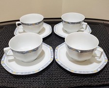 HAVILAND PAMPLEMOUSSE CUP & COFFEE TEA SETS (4) - MINT!!