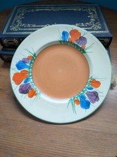 VINTAGE Clarice Cliff Staffordshire Crocus Art Deco Side Plate 16.5cm VGC