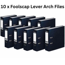 10 x Foolscap A4 Black Lever