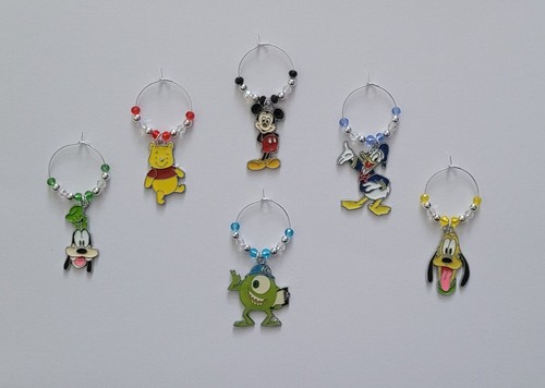 Disney wine glass charms.