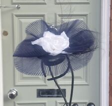 Ladies Fascinator Snoxell & Gwyther Pleated Mesh Rosette Deep Blue, RRP£159 (Cab