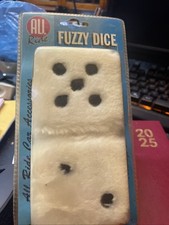 Vintage Fuzzy Dice Car Mirror
