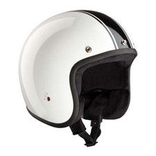 Bandit Jet Moto Motorcycle Motorbike Open Face Helmet Classic White / Black