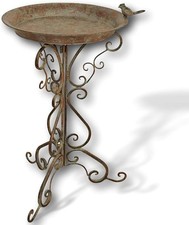 Antique Cast Iron Bird Bath 75cm – Decorative Garden Sculpture Feeder