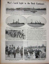 Old Antique Print 1915 Ww1