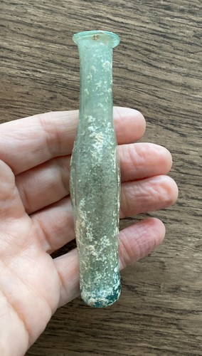 Roman glass unguent bottle - unguent,