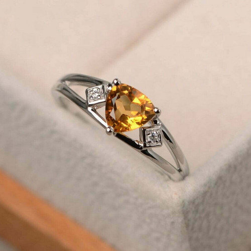 Citrine 3x3 diamond - citrine, mm