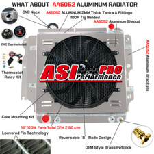 3 Row Aluminum Radiator Shroud Fan+Relay For 1987-2006 Jeep Wrangler TJ YJ L4 L6