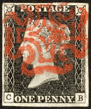 SG3 1840 1d grey black, CB