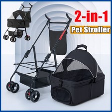 Foldable Pet Stroller Dog Cat Pram Pushchair Travel Cart Jogging Buggy Carrier