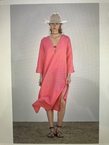 Zara pink linen - , kaftan