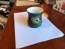 Rare MOORCROFT Liberty PEACOCK FEATHER Mug by Sally Tuffin 1988-90