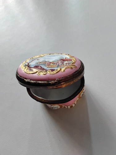 Bilston enamel snuff box pink - box,