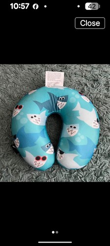 Kids shark travel pillow used