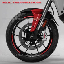 Ducati Multistrada V4 motorcycle bike wheel decals rim stickers stripes red grey