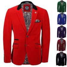 Mens Soft Velvet Blazer Slim