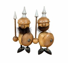 Set 2 Teak Wood MCM Vtg Viking