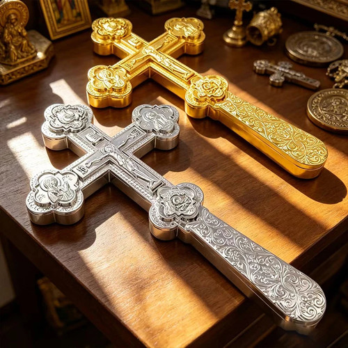 Orthodox blessing cross gold - blessing,
