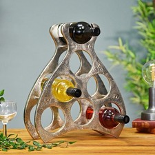 Curvy 7 bottle Antique Nickel 'Wine Lodge' Wine Rack