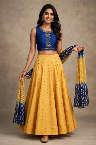 Lehenga choli 3pc - lehenga, navy