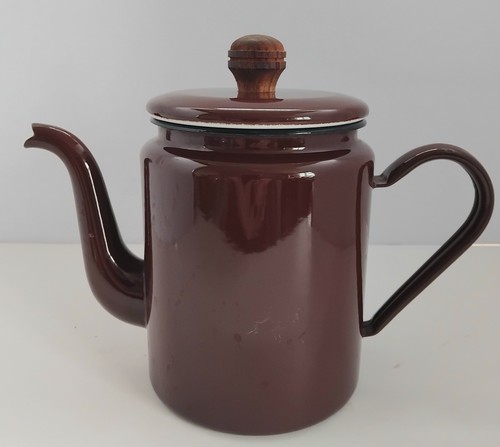 Vintage 1970s brown enamel - vintage,