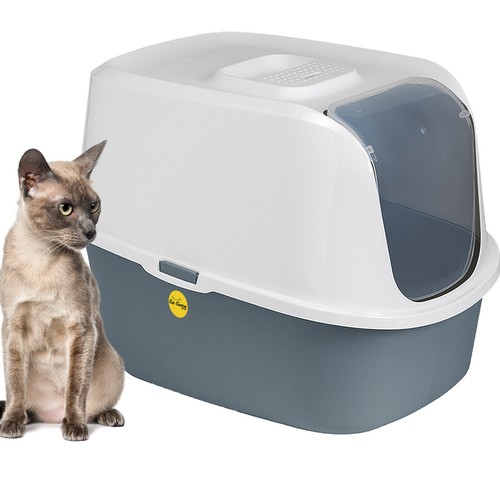 Hooded cat litter tray - hooded,