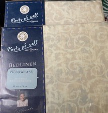 Pair Of Jeff Banks Ports Of Call Pillowcases  48 X 74cm. Sienna.