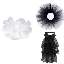 Vintage Lace Jabot Mesh Ruffle