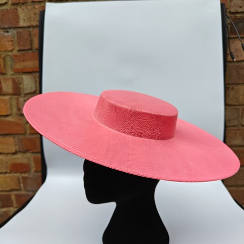 Coral pink large fascinator - pink,