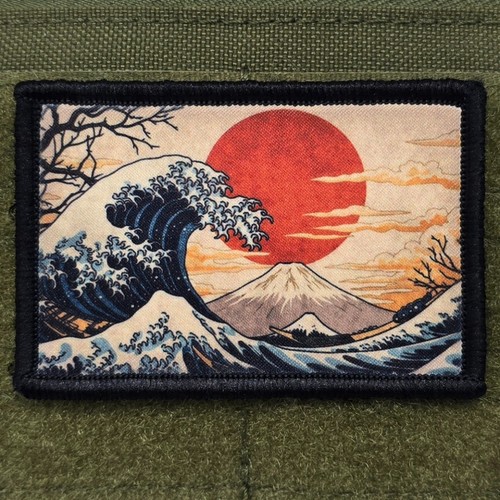 Japanese wave patch moral - wave,