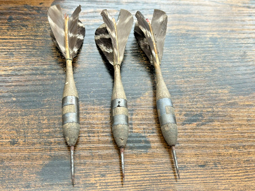 Vintage wood lead darts set - vintage,