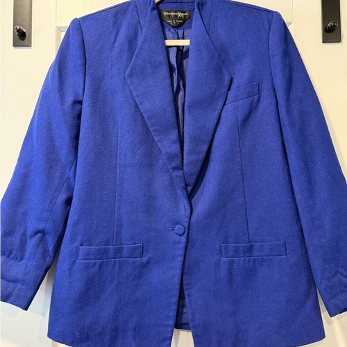 Vintage royal blue wool blazer - vintage,