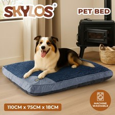Skylos Dog Bed Soft Plush Pet Mattress Warm Washable Anti-Slip Cushion Mat