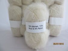 Mohair Wool Yarn 50g Ball Cream (Ecru) 78% Mohair Double Knitting (2NM)